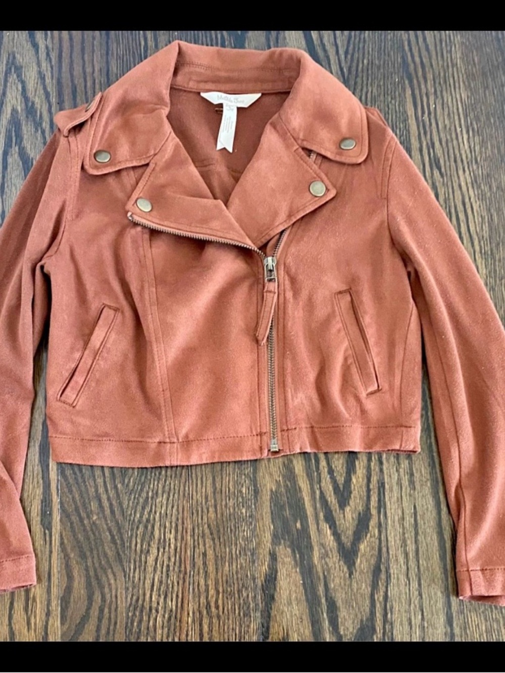 Matilda Jane Rust Suede-Look Moto Jacket